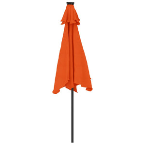 vidaXL Garden Parasol with LEDs and Steel Pole Terracotta 225x225x212cm