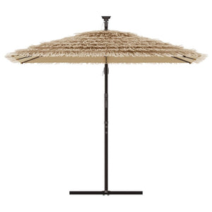 vidaXL Garden Parasol with Steel Pole Brown 246x246x230 cm