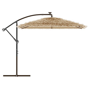 vidaXL Garden Parasol with Steel Pole Brown 246x246x230 cm