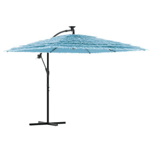 vidaXL Garden Parasol with Steel Pole Blue 246x246x230 cm