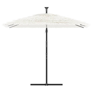 vidaXL Garden Parasol with Steel Pole White 246x246x230 cm