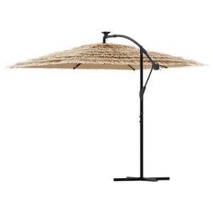 vidaXL Garden Parasol with Steel Pole Brown 269x269x235 cm