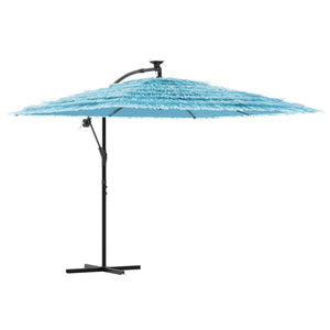 vidaXL Garden Parasol with Steel Pole Blue 269x269x235 cm