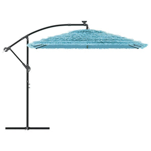 vidaXL Garden Parasol with Steel Pole Blue 269x269x235 cm