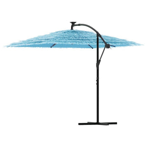 vidaXL Garden Parasol with Steel Pole Blue 269x269x235 cm