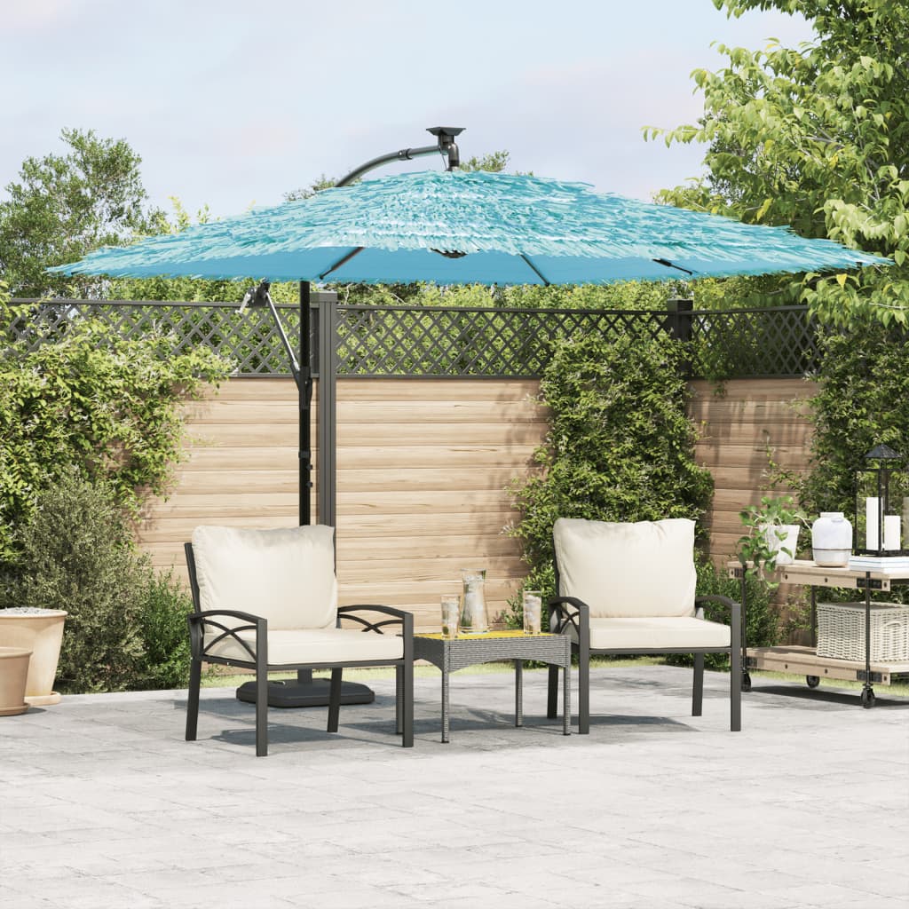 vidaXL Garden Parasol with Steel Pole Blue 269x269x235 cm