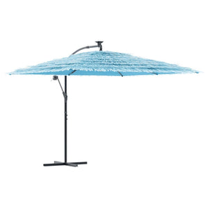 vidaXL Garden Parasol with Steel Pole Blue 290x290x238 cm