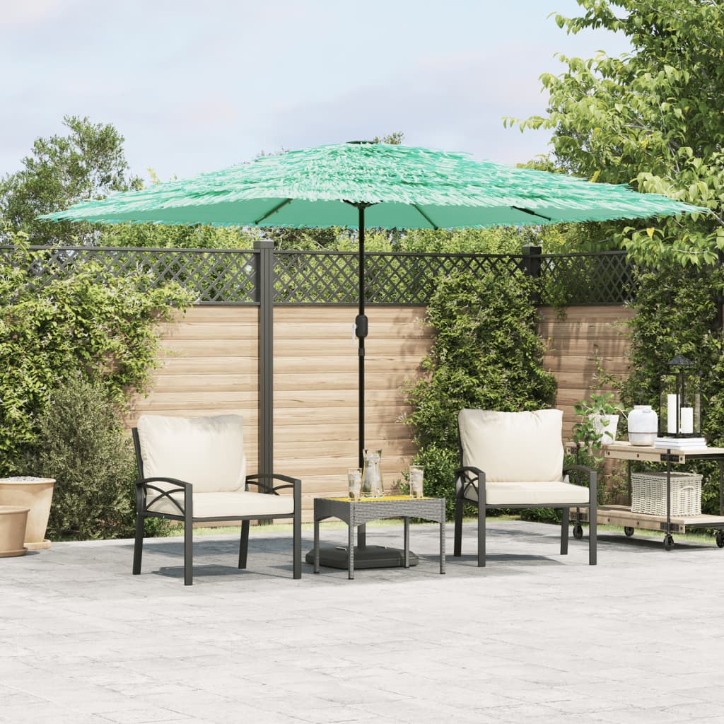 vidaXL Garden Parasol with Steel Pole Green 290x290x238 cm