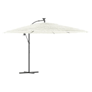 vidaXL Garden Parasol with Steel Pole White 290x290x238 cm