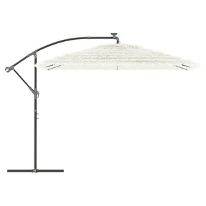 vidaXL Garden Parasol with Steel Pole White 290x290x238 cm