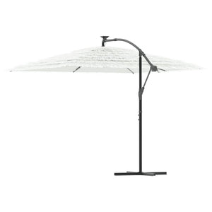 vidaXL Garden Parasol with Steel Pole White 290x290x238 cm