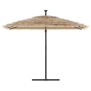 vidaXL Garden Parasol with with LEDs and Steel Pole Brown 290x290x238 cm