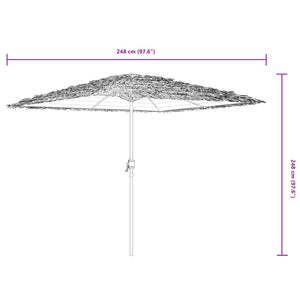 vidaXL Garden Parasol with Steel Pole Brown 248x248x248 cm