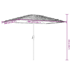 vidaXL Garden Parasol with Steel Pole Blue 300x200x250 cm