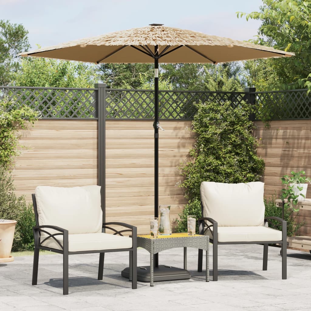 vidaXL Garden Parasol with Steel Pole Brown 223x223x213 cm