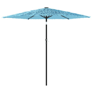 vidaXL Garden Parasol with Steel Pole Blue 223x223x213 cm