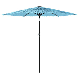 vidaXL Garden Parasol with Steel Pole Blue 223x223x213 cm