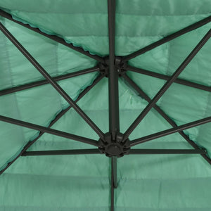 vidaXL Garden Parasol with Steel Pole Green 223x223x213 cm