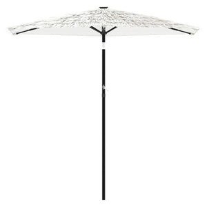 vidaXL Garden Parasol with Steel Pole White 223x223x213 cm