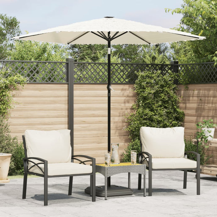 vidaXL Garden Parasol with Steel Pole White 223x223x213 cm