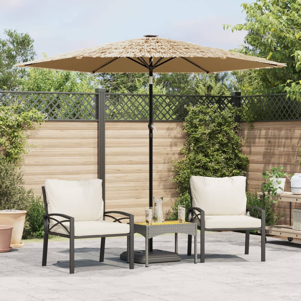 vidaXL Garden Parasol with Steel Pole Brown 268x268x226 cm