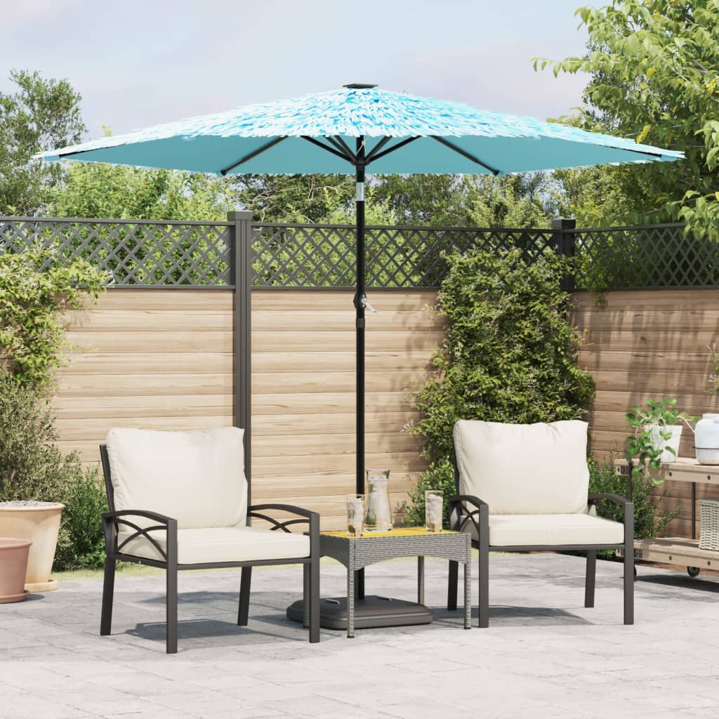 vidaXL Garden Parasol with Steel Pole Blue 268x268x226 cm