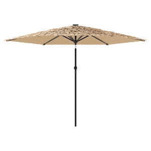 vidaXL Garden Parasol with Steel Pole Brown 288x288x225 cm