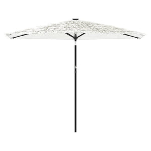 vidaXL Garden Parasol with Steel Pole White 288x288x225 cm