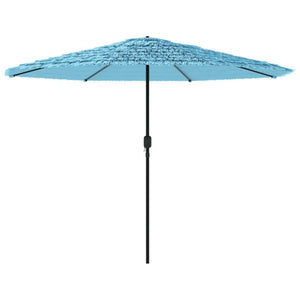 vidaXL Garden Parasol with Steel Pole Blue 324x324x247 cm