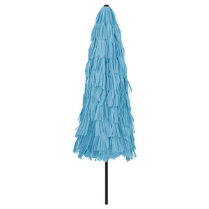 vidaXL Garden Parasol with Steel Pole Blue 324x324x247 cm