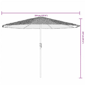 vidaXL Garden Parasol with Steel Pole Blue 324x324x247 cm