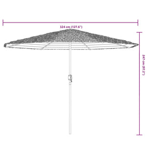 vidaXL Garden Parasol with Steel Pole Green 324x324x247 cm