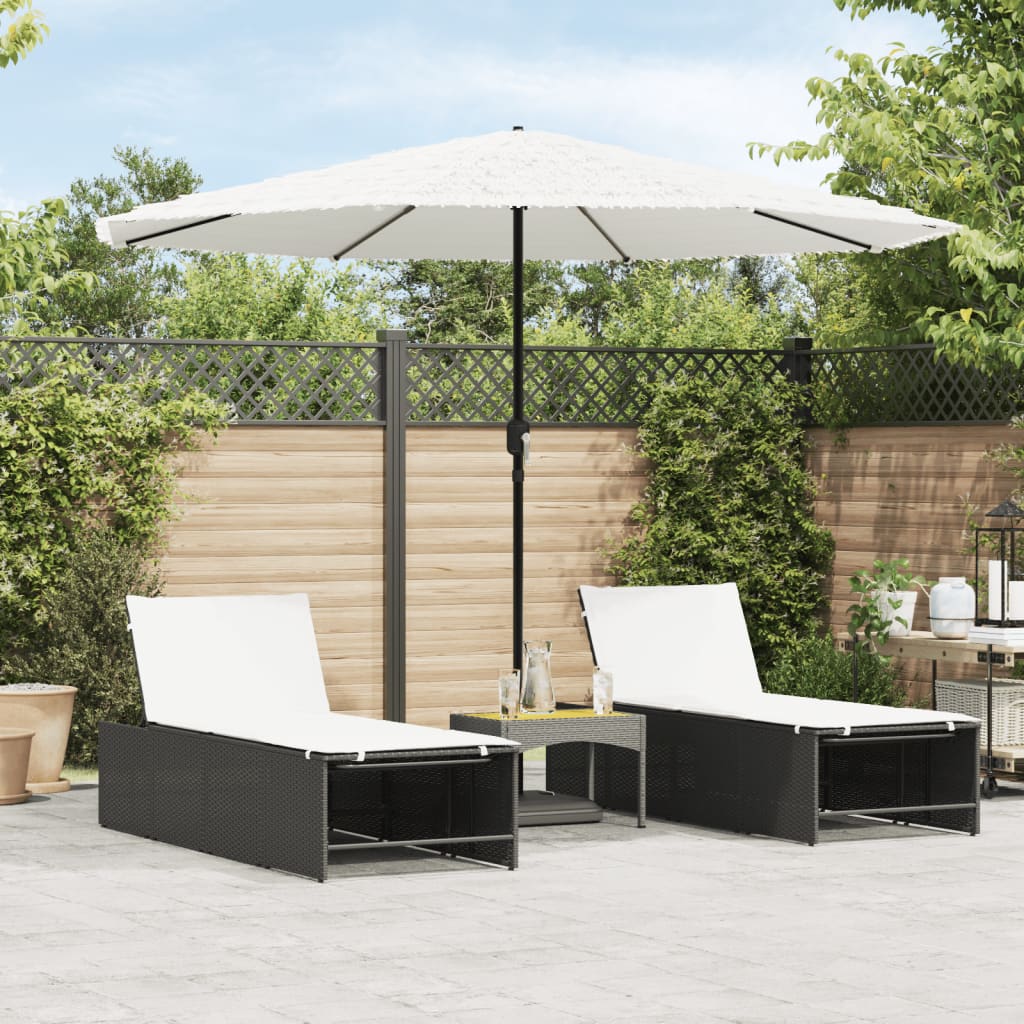 vidaXL Garden Parasol with Steel Pole White 324x324x247 cm