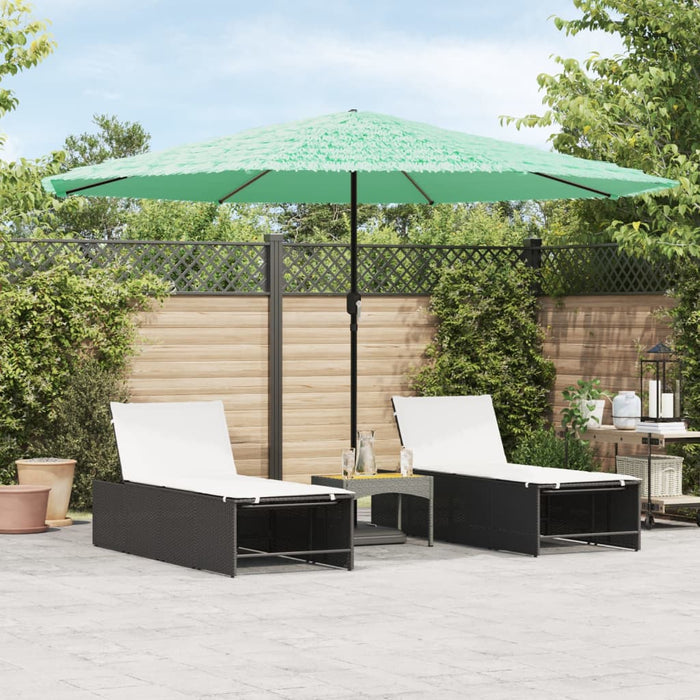 vidaXL Garden Parasol with Steel Pole Green 388x388x248 cm