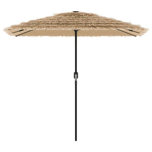 vidaXL Garden Parasol with LEDs and Steel Pole Brown 248x248x248 cm