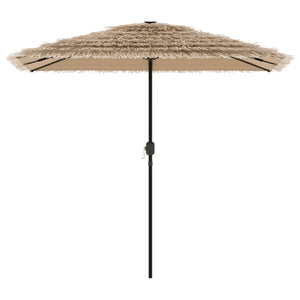 vidaXL Garden Parasol with LEDs and Steel Pole Brown 248x248x248 cm