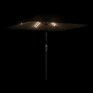 vidaXL Garden Parasol with LEDs and Steel Pole Brown 248x248x248 cm