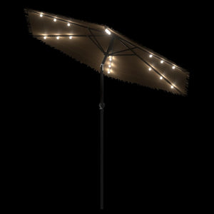 vidaXL Garden Parasol with LEDs and Steel Pole Brown 223x223x231 cm