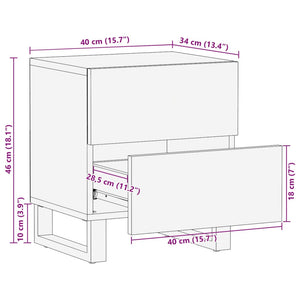 vidaXL Bedside Cabinet 40x33x46 cm Solid Wood Reclaimed