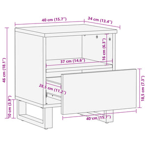 vidaXL Bedside Cabinet 40x33x46 cm Solid Wood Reclaimed