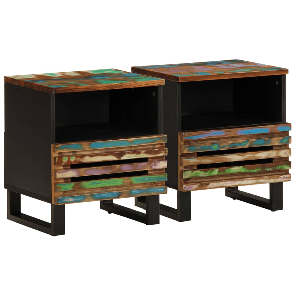 vidaXL Bedside Cabinets 2 pcs 40x33x46 cm Solid Wood Reclaimed