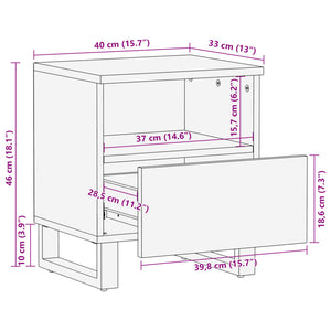 vidaXL Bedside Cabinets 2 pcs 40x33x46 cm Solid Wood Reclaimed