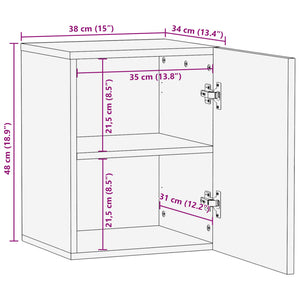 vidaXL Bathroom Wall Cabinet 38x34x48 cm Solid Wood Rough Mango