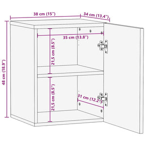 vidaXL Bathroom Wall Cabinet 38x34x48 cm Brown Solid Wood Mango