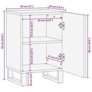 vidaXL Bathroom Cabinet Brown 38x34x58 cm Solid Wood Mango