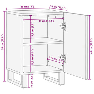 vidaXL Bathroom Cabinet 38x34x58 cm Solid Wood Mango