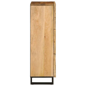 vidaXL Highboard 40x34x110 cm Solid Wood Rough Mango