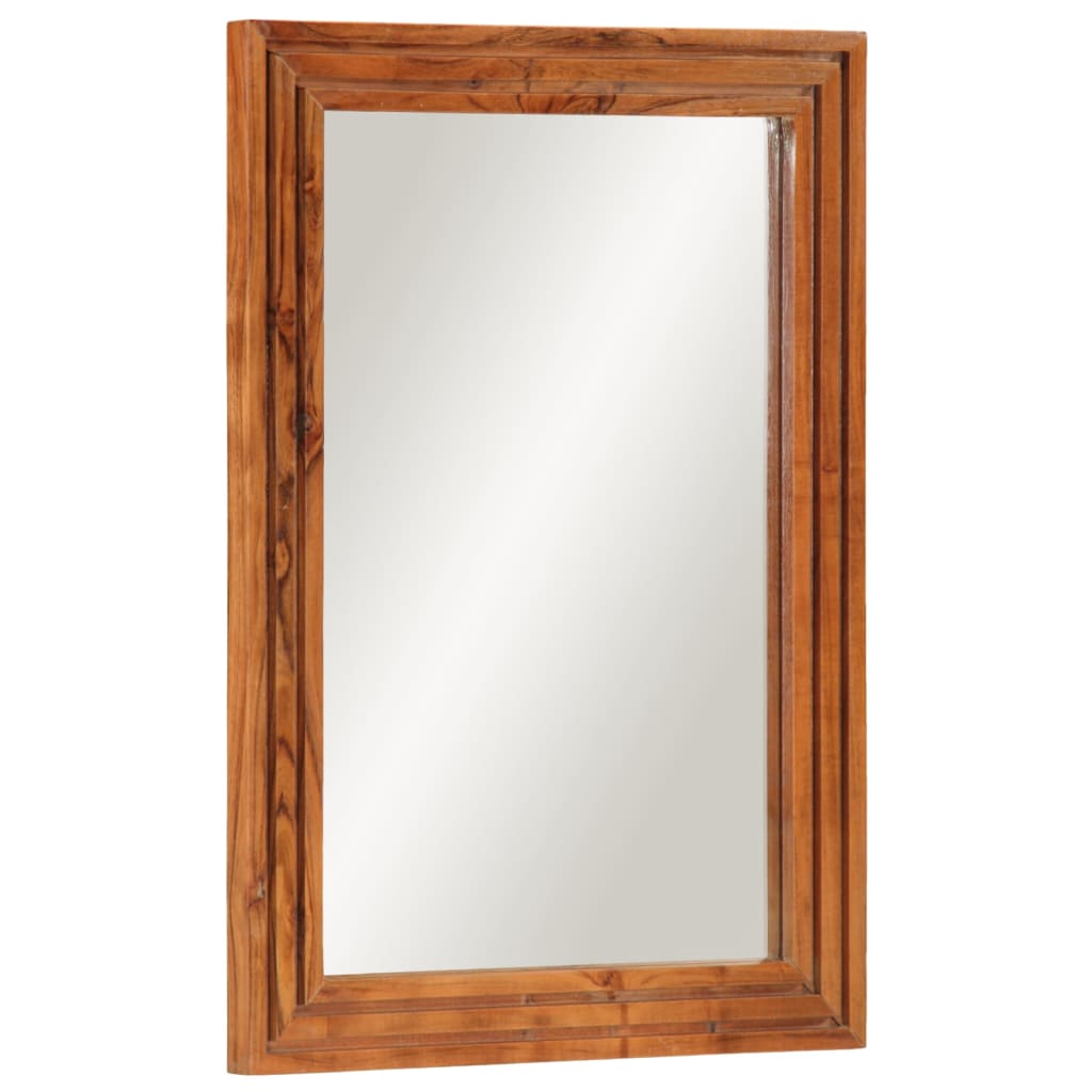 vidaXL Bathroom Mirror 50x70 cm Solid Wood Acacia and Glass