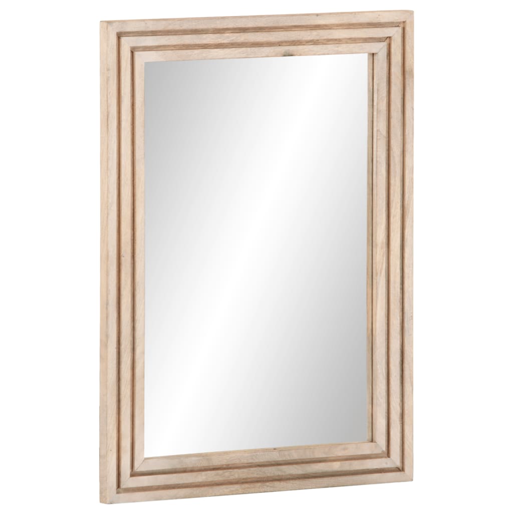 vidaXL Bathroom Mirror 50x70 cm Solid Wood Mango and Glass