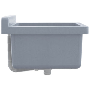 vidaXL Sink Washbasin for Wall Mounting Grey 40x40x24 cm Resin